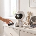 Stjerneprojektor Astronaut med raket Projektion af tåge og stjerner Fjernbetjening Drejelig hoved 360° 13 cm Hvid Dekoration til værelset 5