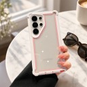 Stødabsorberende etui til Samsung Galaxy S24 FE med gennemsigtige bagsider Forstærkede hjørner PC og TPU Holdbart mobilcover S24 FE Til 2