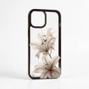 Stødabsorberende gennemsigtig cover til iPhone 17 Pro Vintage blomstermotiv af hvide liljer Sort ramme Telefonbeskyttelse til hverdag 2
