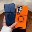 Stødabsorberende pansret etui til Samsung Galaxy S26 Ultra Med vipbar rund stander Skydelåg til kamera Polykarbonat og TPU 26