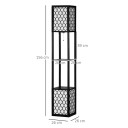 Stojací lampa s poličkami 156 x 26 cm, úložný prostor, závit E27 40W, kabel 1,8 m, černá, dekorativní osvětlení do obývacího pokoje 3