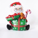 Stojaci nafukovací balónek Santa Claus s dárkami Perníček a cukrová hůl 148,5 x 94 cm Červený biely a zelený Vianočná dekorácia na párty 1