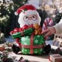 Stojaci nafukovací balónek Santa Claus s dárkami Perníček a cukrová palicu 148,5 x 94 cm Červený biely a zelený Vianočná dekorácia na párty 6