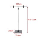 Stojan na fotografické pozadie v tvare T Výška 45,5–72 cm Šírka 30,5 cm Kovový Držiak Rekvizít Plagátov Mini Studio Foto Príslušenstvo 2
