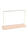 Stojan per orecchini con base in legno 22 × 15 × 5 cm supporto in metallo per gioielli con intagli organizer da tavolo per esposizione di orecchini 1