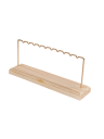Stojan per orecchini con base in legno 22 × 9 × 5 cm supporto in metallo per gioielli con intagli organizer da tavolo per esposizione di orecchini 1