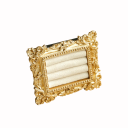 Stojánek na prstýnky s rámečkem 10×8 cm pryskyřice a samet držák se 4 polštářky ve zlaté barvě rámu s opěrkou na vystavení 1