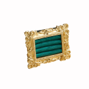 Stojánek na prstýnky s rámečkem 10×8 cm pryskyřice a samet držák se 4 polštářky ve zlaté barvě rámu s opěrkou na vystavení 3