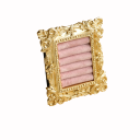 Stojánek na prstýnky s rámečkem 8,5×10 cm pryskyřice a samet držák se 6 polštářky ve zlaté barvě rámu s opěrkou na vystavení 2