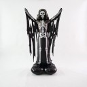 Stojící nafukovací balónek Kostlivec v kápi s roztaženým pláštěm 91 x 150 cm Podstavec se 4 nožkami Černý a bílý Halloweenská dekorace 1