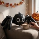 Stojící nafukovací balónek Pavouk s dlouhými nohami Nenafouknutý 146 x 59 cm Černý a bílý Halloweenská dekorace do domu a obchodu 3