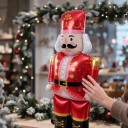 Stojící nafukovací balónek Vojáček Louskáček v uniformě 122,5 x 63 cm Červený černý a zlatý Vánoční dekorace do domu a obchodu 3