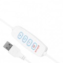 Stolná lampa Biela LED Severská S vlnitým tvarovaným tienidlom 3 farby svetla Ovládač na kábli USB 2,2 x 20,4 x 10 cm Nočná a čítacia lampa 5