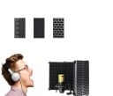 Stolní akustický paravan pro mikrofon Tlumení odrazů při nahrávání zpěvu a hlasu Nastavitelné panely s jehlanovou akustickou houbou 4