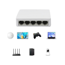Stolní ethernetový switch 5 portů 1000Mbps RJ45 Auto MDI MDIX bílý LAN hub pro domácí síť kancelář router TV konzole 4