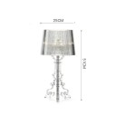 Stolní lampa z průhledného akrylu, 51 x 25 cm, závit E27, studené bílé světlo, transparentní, designové osvětlení do ložnice a obývacího pokoje 3