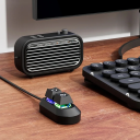 Stolní mechanický spínač pro PC napájení a reset 2 tlačítka 2m kabel Sedmibarevné RGB podsvícení 3,2x6,5x2,8 cm Samolepicí uchycení 2