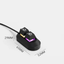 Stolní mechanický spínač pro PC napájení a reset 2 tlačítka 2m kabel Sedmibarevné RGB podsvícení 3,2x6,5x2,8 cm Samolepicí uchycení 3