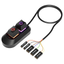 Stolní počítačový mechanický spínač s tlačítky Power a Reset 2m kabel RGB podsvícení 7 barev 3,2x6,5x2,8cm samolepka k přichycení 1