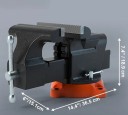 Stolný zverák s otočnou základňou 360° 36.5×15.1×18.9 cm tvárna liatina čierno-oranžový pre dielňu a pevné uchytenie materiálu 2