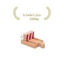 Stopka de lemn pentru căi ferate 5,5 x 4 x 1,2 cm Element de închidere a traseului Încheiere sigură a căii ferate din lemn cu capăt solid al șinelor 2