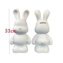 Stor dekorativ kanin sparebøsse 33 cm DIY figur figur lavet af harpiks til hældning af farver Kreativ kunstnerisk skabelse opsparing af mønter design dekoration 4