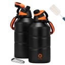 Storkapacitets sporttermos 1900 ml med magnetiskt gummilock Rostfritt stål rep-handtag för sport och vandring 3