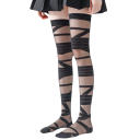 Stövelstrumpor med genomskinligt korsmönster universell storlek bomull nylon elastan gothic punk långa strumpor 3