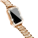 Stralend diamant beschermhoes voor Apple Watch 41 mm Gehard glas schermbescherming Full frame hoes voor Apple Watch Series 9 8 7 iWatch 7