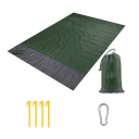Strandfilt 200 x 140 cm Vattentät och sandtålig Hopfällbar med väska Fästpinnar och karbinhake Lätt resefilt 5