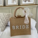 Strandtáska Bride 30 x 30 x 10 cm Természetes megjelenésű Ajándék táska a menyasszony számára Leánybúcsú 5