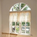 Střapcová záclonka 150x100 cm polyester béžová s ažurovou krajkou do kuchyně, ložnice i koupelny s malým oknem 4