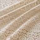 Strapcová záclonka 150x100 cm polyester béžová s ažurovou krajkou do kuchyne, spálne a kúpeľne s malým oknom 3