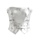 Strapless leren top voor dames 7