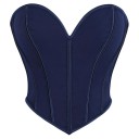 Strapless Women's Corset Solid Colour V-Neck Back Lacing Polyester Elegant Fitted Top 6