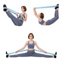 Strečinkový popruh 130 x 4 cm s jedenácti očíslovanými očky elastický pás na protahování pro jógu pilates balet a gymnastiku 8