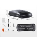 Střešní box na auto WP3005 uzamykatelný 1521 x 707 x 350 mm s úložným prostorem navíc a lanem 2 m černý na cesty dovolenou i zavazadla 2