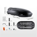 Střešní box na auto WP3020 uzamykatelný 1785 x 850 x 392 mm s úložným prostorem navíc a lanem 2 m černý na cesty dovolenou i zavazadla 2