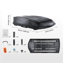 Střešní box na auto WP3023 uzamykatelný 2245 x 915 x 408 mm s úložným prostorem navíc a lanem 2 m černý na cesty dovolenou i zavazadla 2