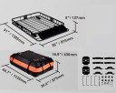 Střešní nosič na auto s nosností 90,7 kg 1305 × 915 × 127 mm ocelový černý s úložnou taškou pro přepravu zavazadel 2