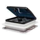 Střešní ventilátor pro karavan s okénkem napájení 12 V vestavěná 4 LED světla rozměr 36 x 35,5 x 15 cm materiál ABS bílý do obytných vozů 4