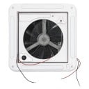 Střešní ventilátor pro karavan s okénkem napájení 12 V vestavěná 4 LED světla rozměr 36 x 35,5 x 15 cm materiál ABS bílý do obytných vozů 5