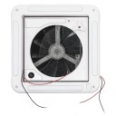 Strešný ventilátor pre karavan s oknom napájanie 12 V zabudované 4 LED svetlá rozmer 36 x 35,5 x 15 cm materiál ABS biely do obytných vozov 5