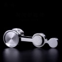 Stress-relief fidget spinner made of stainless steel for tension release Rotating finger toy with double arm Glossy silver surface 5.9 x 1.6 cm 3