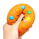 Stress Relief Squeeze Biscuit for Tension Release With a Smiling Face and Colourful Dots Soft Polyurethane Orange 11.5 x 5.5 cm 3