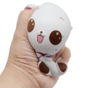 Stress Relief Squeeze Cat for Tension Relief Sitting Kitten with Bow and Big Eyes Soft Polyurethane White with Pink Gradient 9.8 x 11.5 cm 2