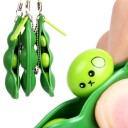 Stress Relief Toy Pea in Pod Squeeze Keychain with Pop-Up Peas Green Pod made of PVC with Chain and Loop 6.2 x 2 cm 2