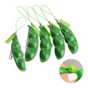 Stress Relief Toy Pea in Pod Squeeze Keychain with Pop-Up Peas Green Pod made of PVC with Chain and Loop 6.2 x 2 cm 4
