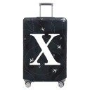 Stretch Protective Cover for Travel Suitcase with Letter Print 80 cm Stretch Fabric Black Elastic Luggage Cover for Travel 24