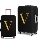 Stretch Protective Cover for Travel Suitcase with Letter Print Elastic Cover 48–53 cm Elastic Fabric Black Luggage Cover 21